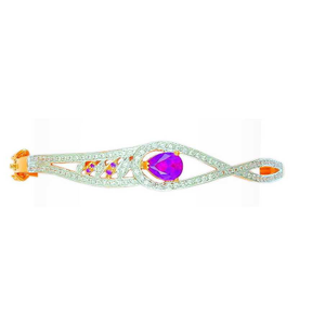 22kt ladies fancy gold cz bracelet