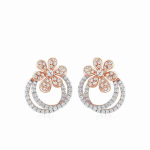 18KT Two Tone Rose Gold Earring