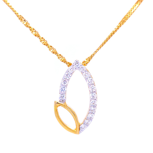 Lotus two way pointed diamond pendant