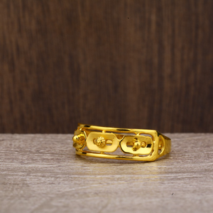 916 Gold Hallmark Stylish plain Ring LPR199