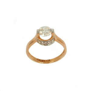 18K Rose Gold Solitaire Diamond Ring MGA - LR
