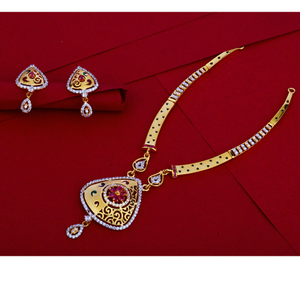 22KT Gold Hallmark Classic CZ Necklace Set LN