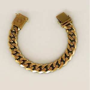 18 kt yellow gold luxury link men's bracelet 