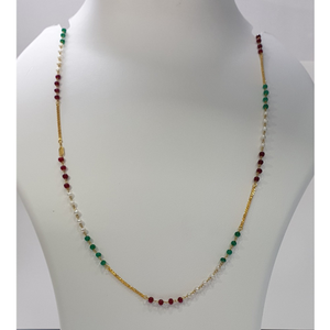 18k gold multicolor beads chain