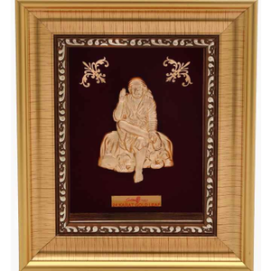 24k gold leaf sai baba frame