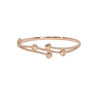 Heart Line Rose 925 Silver Bracelet