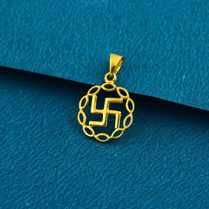 22K 916 Swastik Design Matte Finish Work Fanc