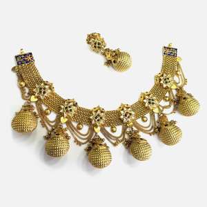 916 Gold Antique Bridal Jewellery Set RHJ - N
