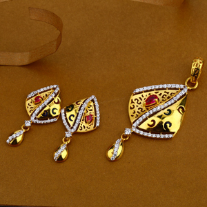 22kt gold stylish ladies  pendant set fsp45