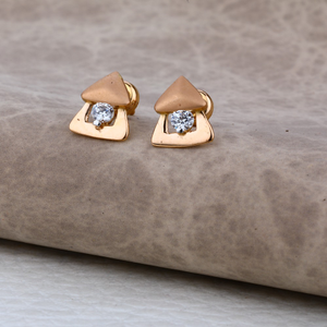 Ladies 76 Rose Gold Signle Stone Earring -RE4