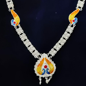 Silver Peacock Design Necklace