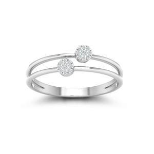 18kt, White gold Duo Sparkle ring for women J