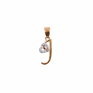 'J' Alphabet 18k Rose Gold Pendant
