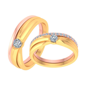 22K Gold Diamond Couple ring