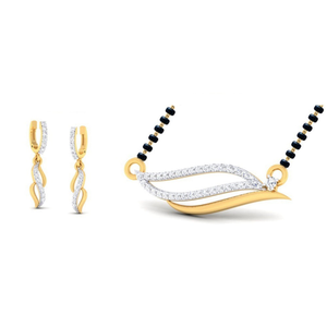 22k gold cz volute pendant set