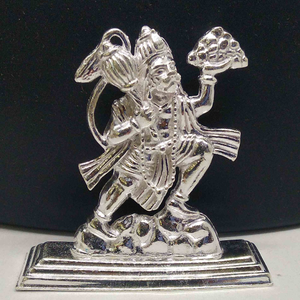 Silver shree ram bhakt hanuman ji with  hill 