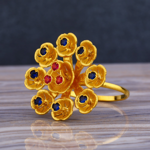 22KT Gold Gemstone Classic Ladies Long Ring L