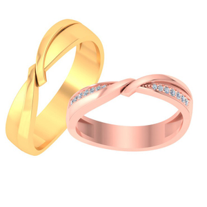 bow rose & gold ring
