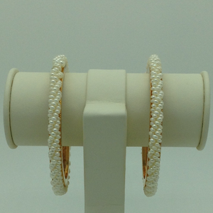 White Seed Pearls 3 Layers Bangles JBG0089
