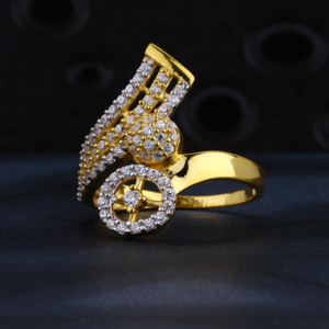 22ct cz gold hallmark delicate women's ring l