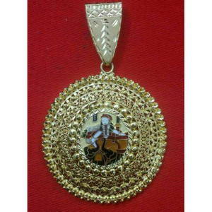916 gold meenakari maa shakti  photo pendant