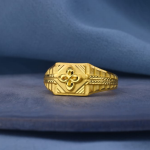 22KT Gold CZ Mens Classic Plain Ring MPR207