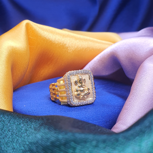 22.k Gold Ganpati Design Fancy Gents Ring