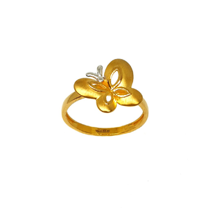 22K Gold Butterfly Shaped Designer Ring MGA -