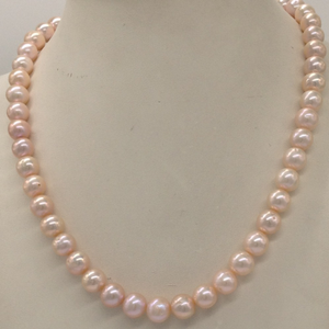 Freshwater Pink Round Pearls Single Layer Ma