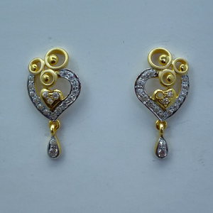 916 fancy rhodium plated earrings