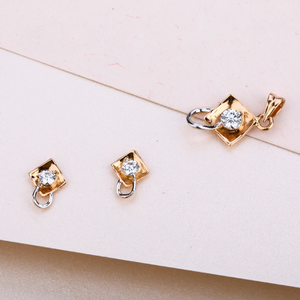 18CT Rose Gold Cz Diamond Pendant Set RPS10