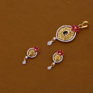 916 gold hallmark delicate ladies pendant set