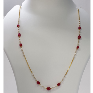 18k gold moti chain with mani