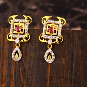 22CT Gold CZ  Women's Stylish Hallmark Earrin