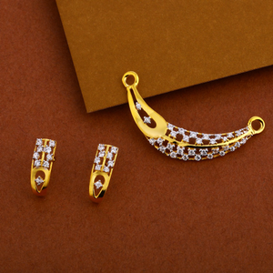 22kt Gold cz Fancy Mangalsutra Pendant Set MP
