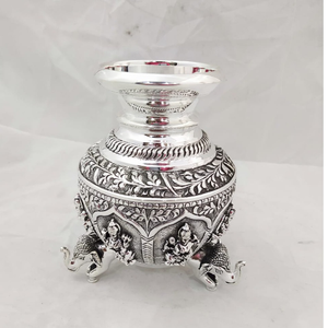92.5 pure silver lakshmi vase with hathi legs