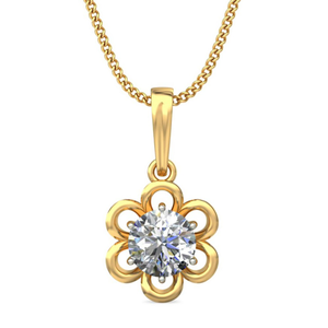 flower with center solitaire pendant
