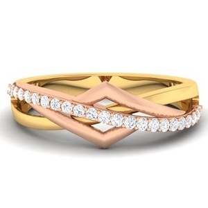 dIAMOND RING ROSE AND YELLOW GOLD