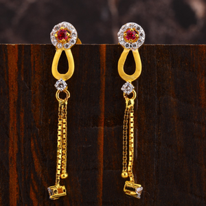 916 Gold CZ Women's Fancy Hallmark Earring LF