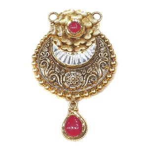 22k Gold flower Shaped Antique Oxidised manga