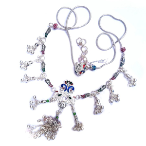 Designer peacock silver kamar bandh mga - kns