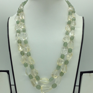 Green Bariels and Golden Citrine Oval Beeds 