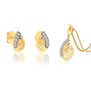 22k gold cz stylish pendant set