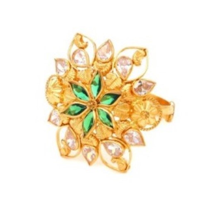 916 Yellow Gold Blooming Pearl Ring For Women