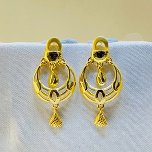 22k yellow gold traditional chandbali plain e