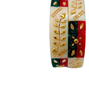 Gold Art Work marwadi bangles for women