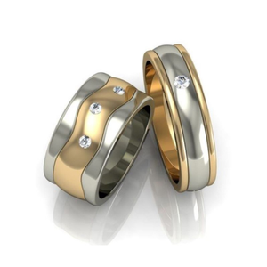 14 Kt   Yellow & White Gold CZ His & 