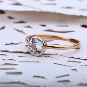 Rose Gold Solitaire Ladies Ring-RLR03