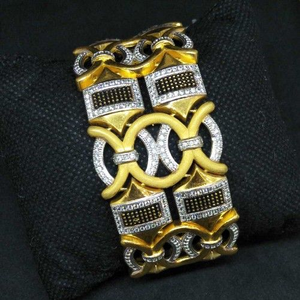 1 gram  ad diamond designed men's bracelet