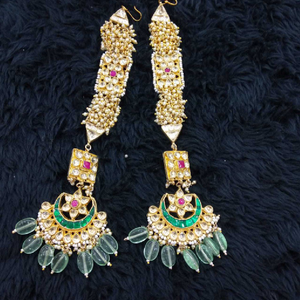 Long kundan earrings#488